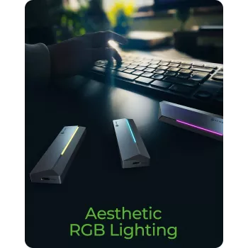 ICY BOX M.2 SATA/NVMe SSD Enclosure with USB 3.2 Gen 2 Type-C and RGB light