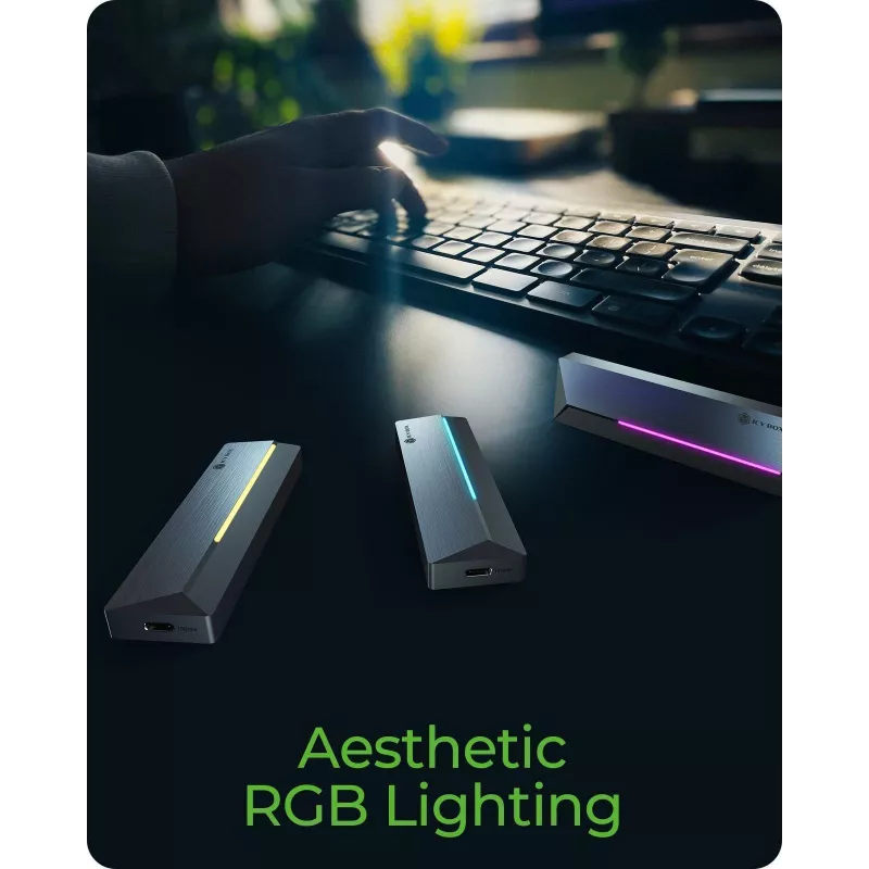 ICY BOX M.2 SATA/NVMe SSD Enclosure with USB 3.2 Gen 2 Type-C and RGB light