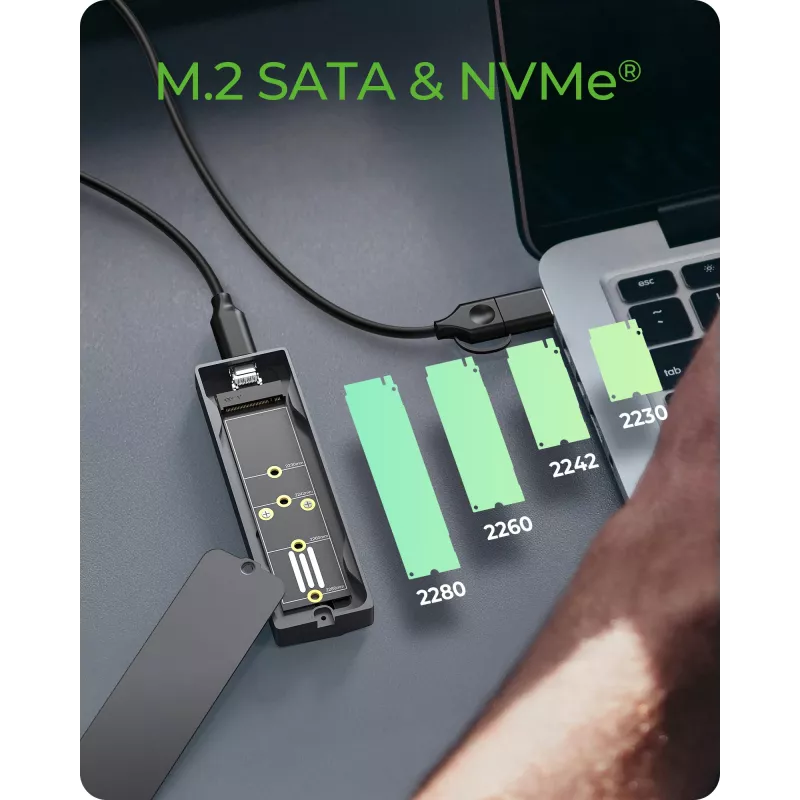 ICY BOX M.2 SATA/NVMe SSD Enclosure with USB 3.2 Gen 2 Type-C and RGB light