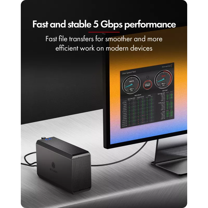 ICY BOX IB-RD3720-CU3 HDD/SSD enclosure Black 2.5/3.5 inch