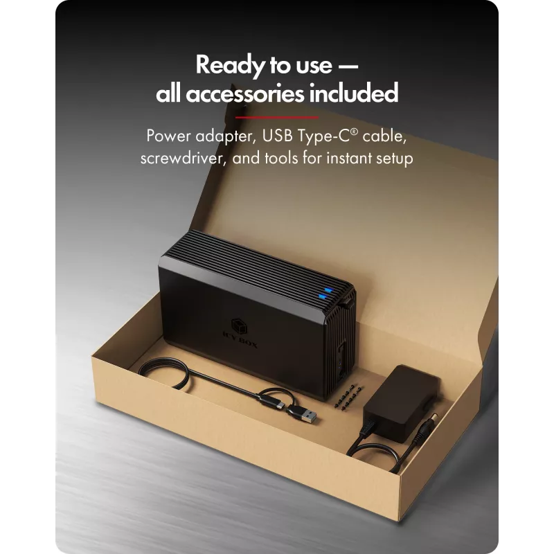 ICY BOX IB-RD3720-CU3 HDD/SSD enclosure Black 2.5/3.5 inch