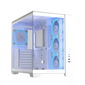 PC case ASUS A32 PLUS/WT/TG/ARGB Mid Tower, white, ATX, tempered glass, ARGB, USB-C, supports up to 420 mm GPU