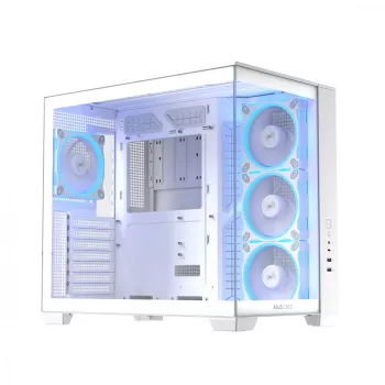 PC case ASUS A32 PLUS/WT/TG/ARGB Mid Tower, white, ATX, tempered glass, ARGB, USB-C, supports up to 420 mm GPU