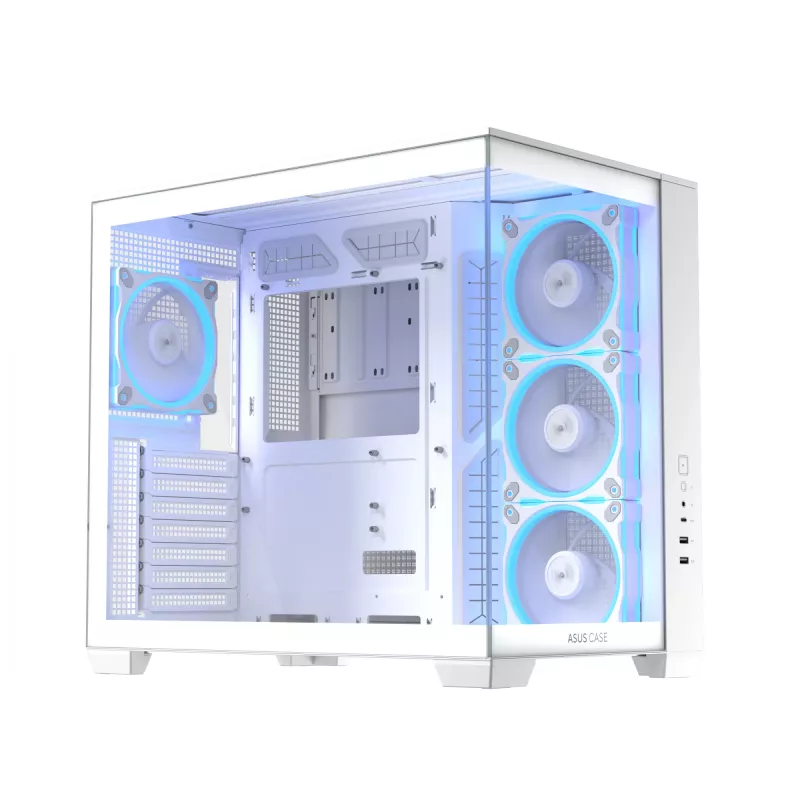 PC case ASUS A32 PLUS/WT/TG/ARGB Mid Tower, white, ATX, tempered glass, ARGB, USB-C, supports up to 420 mm GPU
