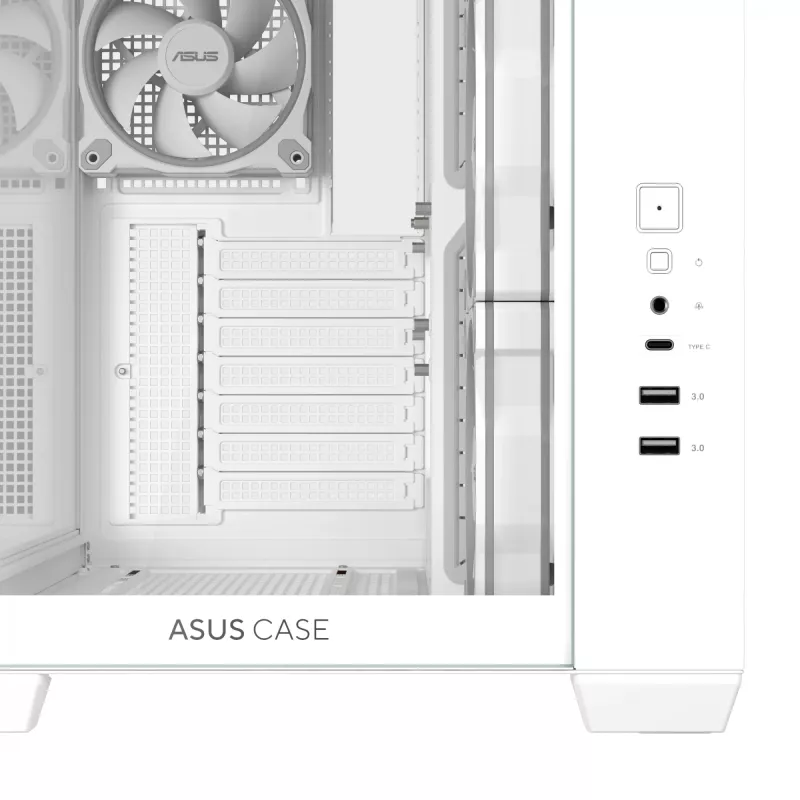 PC case ASUS A32 PLUS/WT/TG/ARGB Mid Tower, white, ATX, tempered glass, ARGB, USB-C, supports up to 420 mm GPU