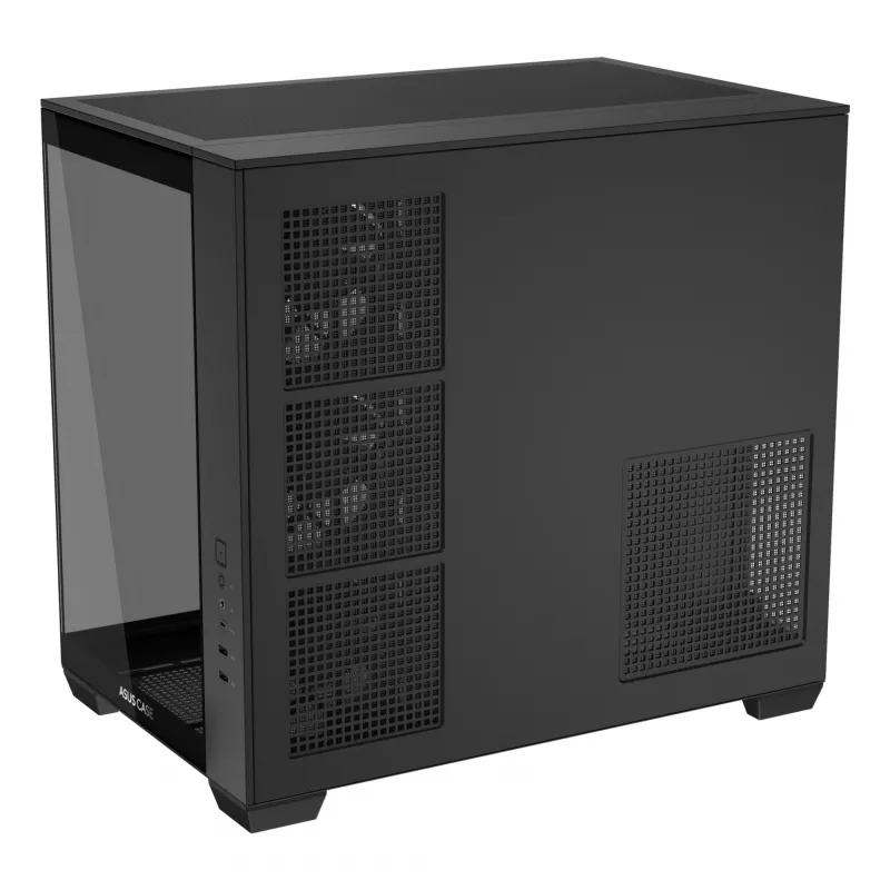 PC case ASUS A32 PLUS ATX, black — tempered glass, RGB fans, USB-C, supports ATX/Micro-ATX/Mini-ITX