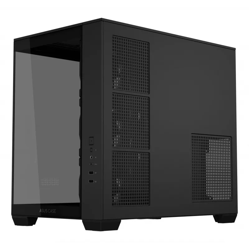 PC case ASUS A32 PLUS ATX, black — tempered glass, RGB fans, USB-C, supports ATX/Micro-ATX/Mini-ITX