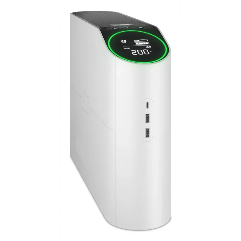 APC Back-UPS Pro, 2200VA/1320W, Tower, 230V, 4x Schuko and 2x IEC C13 outlets, RGB Lights, Pure Sine Wave, Arctic (White)