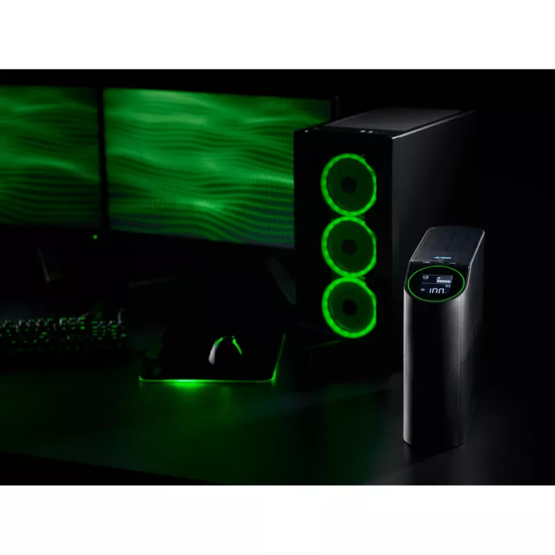 APC Back-UPS Pro, 2200VA/1320W, Tower, 230V, 4x Schuko and 2x IEC C13 outlets, RGB Lights, Pure Sine Wave, Arctic (White)
