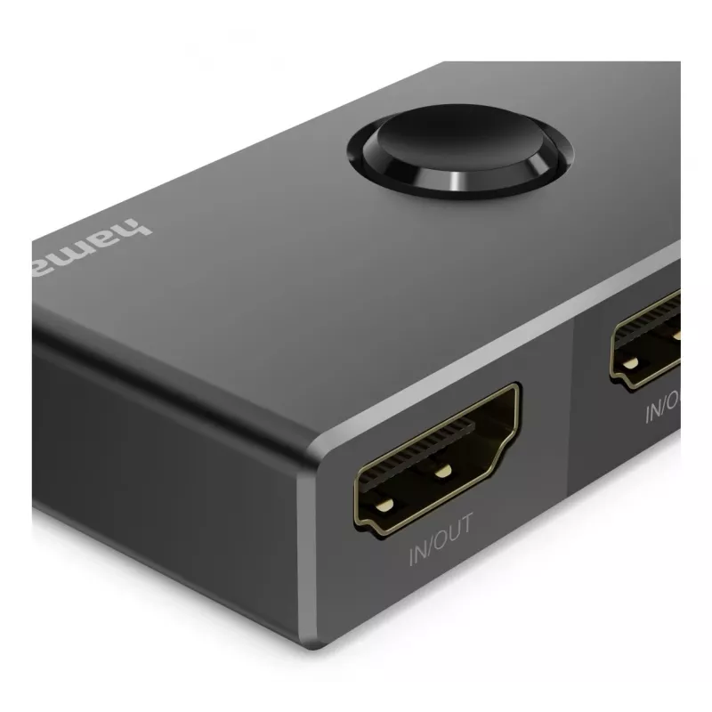 HAMA 8K HDMI bidirectional switch — 1 In 2 Out / 2 In 1 Out, model 00205324