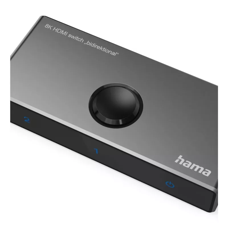 HAMA 8K HDMI bidirectional switch — 1 In 2 Out / 2 In 1 Out, model 00205324