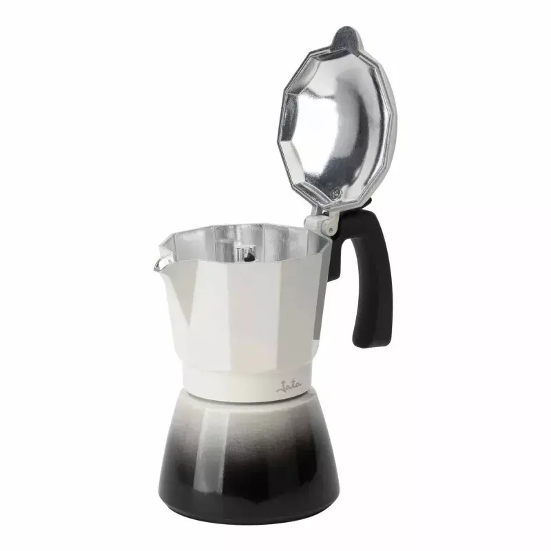 Jata HCAF2412 Moka Pot, 12 Cups (0.7 L), Aluminium, Induction Compatible, 10.8 cm Base