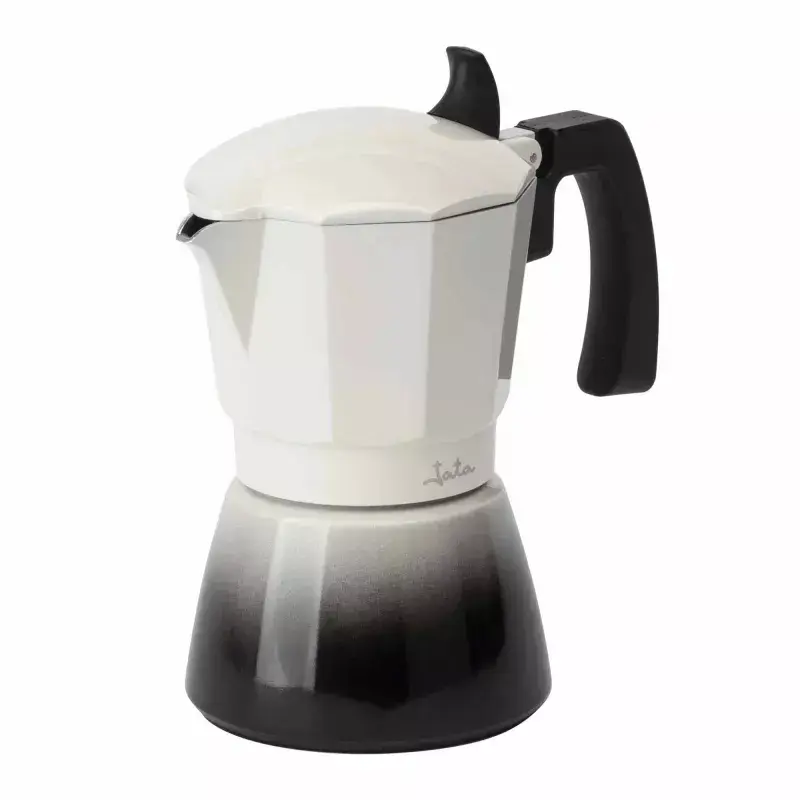 Jata HCAF2412 Moka Pot, 12 Cups (0.7 L), Aluminium, Induction Compatible, 10.8 cm Base