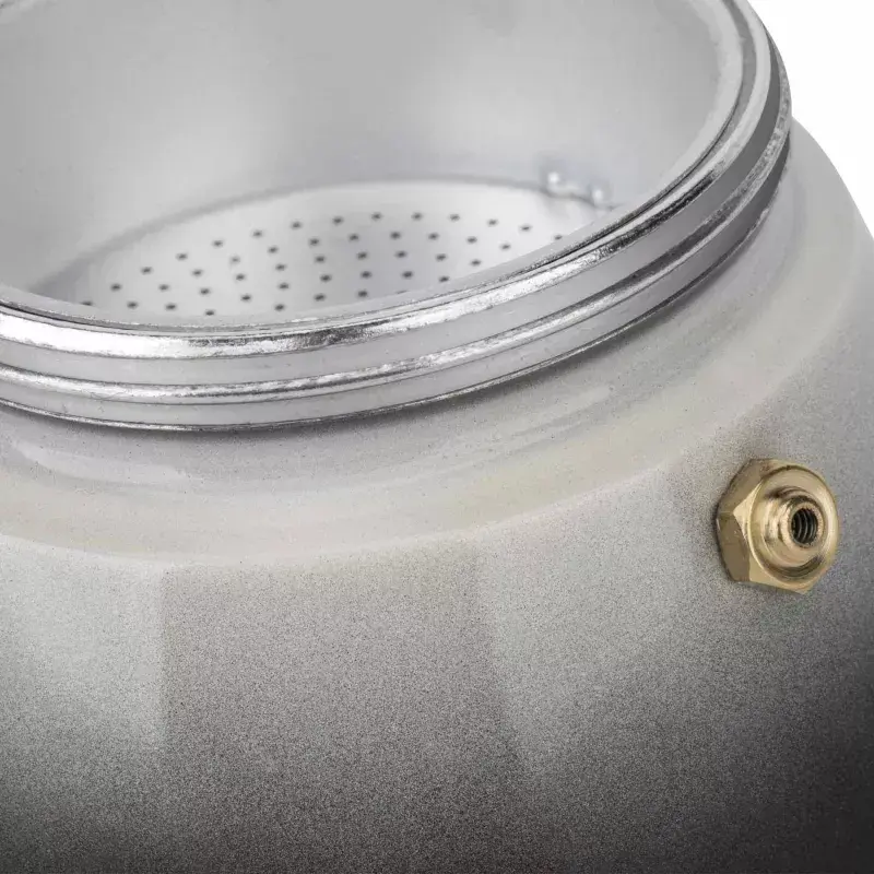 Jata HCAF2412 Moka Pot, 12 Cups (0.7 L), Aluminium, Induction Compatible, 10.8 cm Base