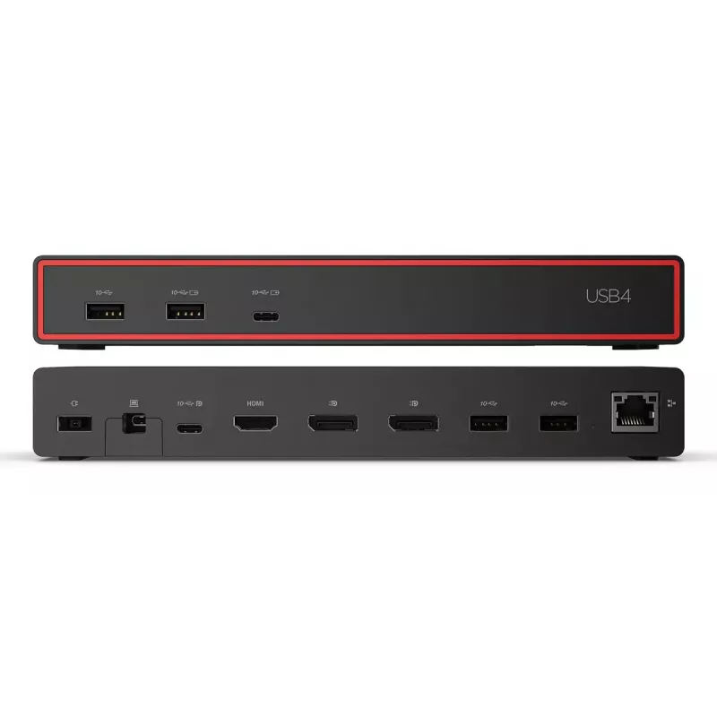 Docking station Lenovo ThinkPad USB4 Dock 5000 — Wired Thunderbolt 4, 65 W PD, 3840×2160, HDMI, 4× USB-A, Gigabit Ethernet, Black