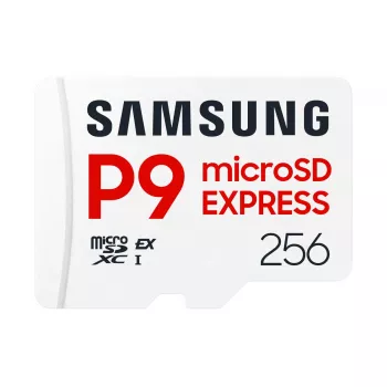 microSDXC memory card Samsung P9 Express 256 GB — UHS-I, read 800 MB/s, V30, U1, durable