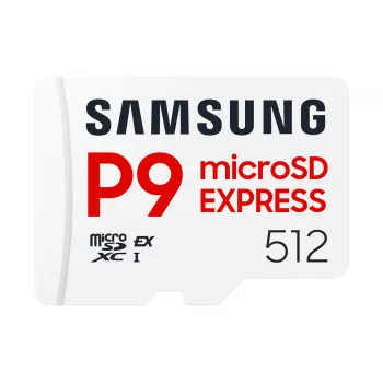 microSDXC memory card Samsung P9 Express 512 GB, UHS-I, Read 800 MB/s, V30, U1, white