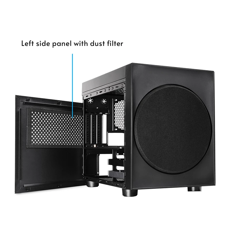 Computer case CHIEFTEC CI-03B-OP Cube Black — Cube form factor, supports Micro ATX/Mini-ITX, 2x3.5 inch + 2x2.5 inch, 1x200 mm front fan