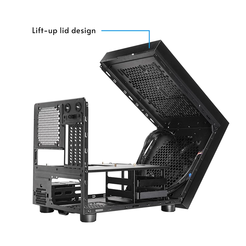 Computer case CHIEFTEC CI-03B-OP Cube Black — Cube form factor, supports Micro ATX/Mini-ITX, 2x3.5 inch + 2x2.5 inch, 1x200 mm front fan
