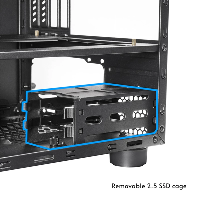 Computer case CHIEFTEC CI-03B-OP Cube Black — Cube form factor, supports Micro ATX/Mini-ITX, 2x3.5 inch + 2x2.5 inch, 1x200 mm front fan