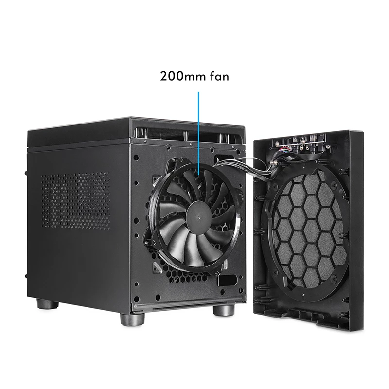 Computer case CHIEFTEC CI-03B-OP Cube Black — Cube form factor, supports Micro ATX/Mini-ITX, 2x3.5 inch + 2x2.5 inch, 1x200 mm front fan