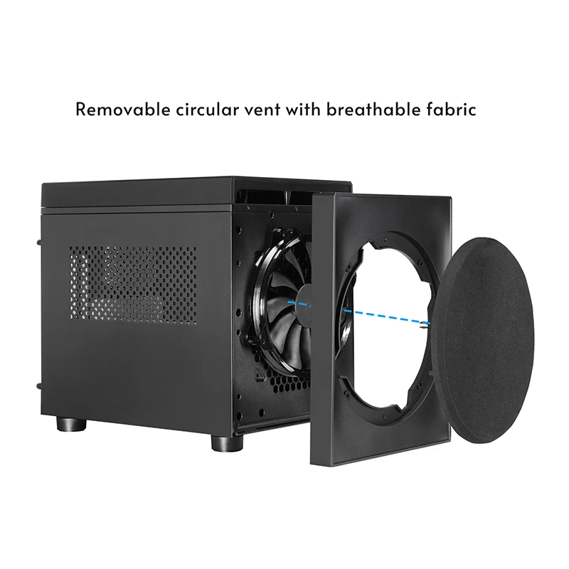 Computer case CHIEFTEC CI-03B-OP Cube Black — Cube form factor, supports Micro ATX/Mini-ITX, 2x3.5 inch + 2x2.5 inch, 1x200 mm front fan