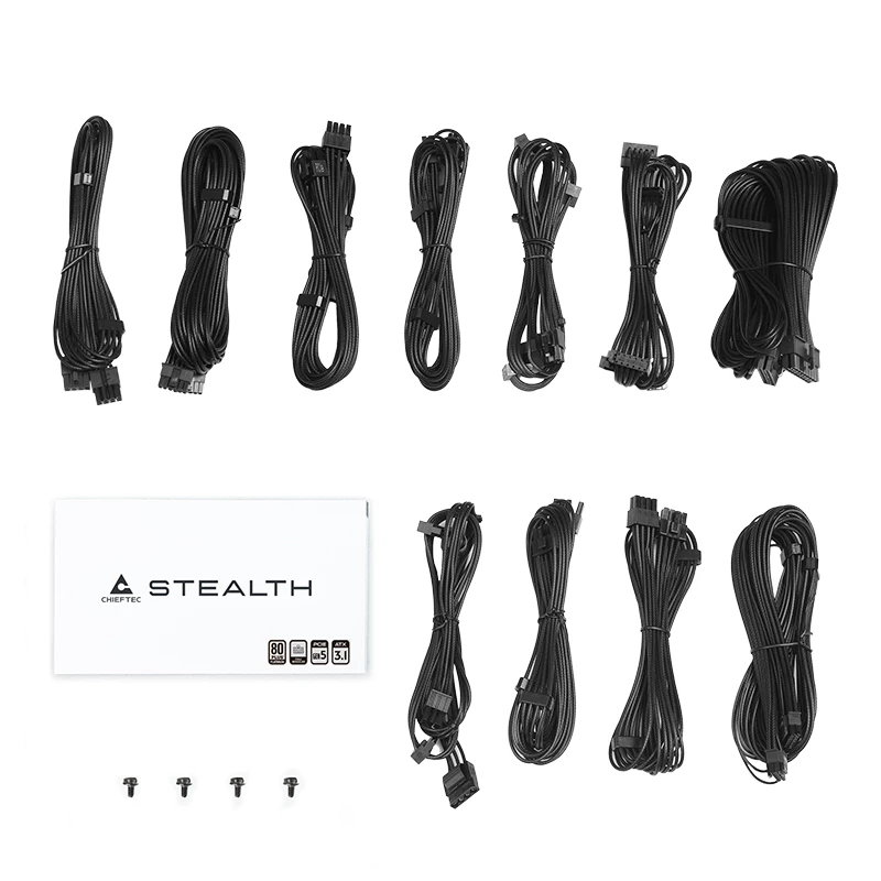 Power supply unit CHIEFTEC Stealth Vega M Series SPX-1200-FC 1200W 24-pin ATX 80 PLUS Platinum black 135 mm fan