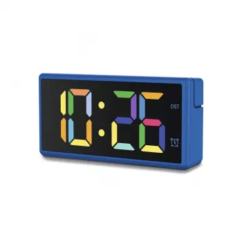 Digital alarm clock Hama Ibiza Blue LCD Battery USB 150x34x73mm