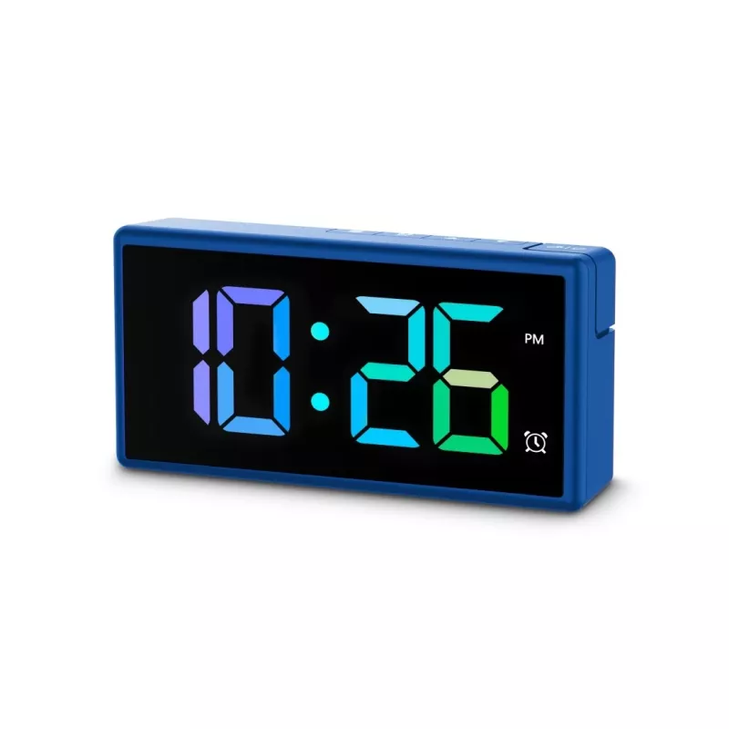 Digital alarm clock Hama Ibiza Blue LCD Battery USB 150x34x73mm