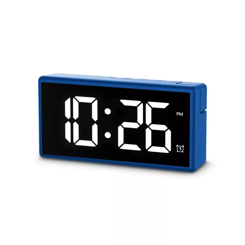 Digital alarm clock Hama Ibiza Blue LCD Battery USB 150x34x73mm