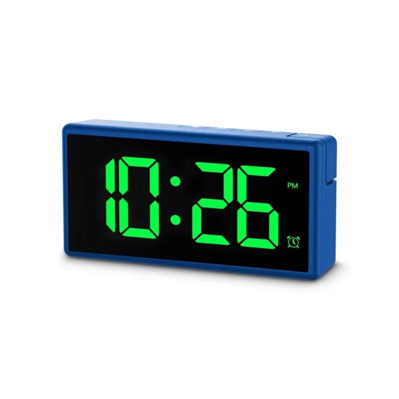 Digital alarm clock Hama Ibiza Blue LCD Battery USB 150x34x73mm