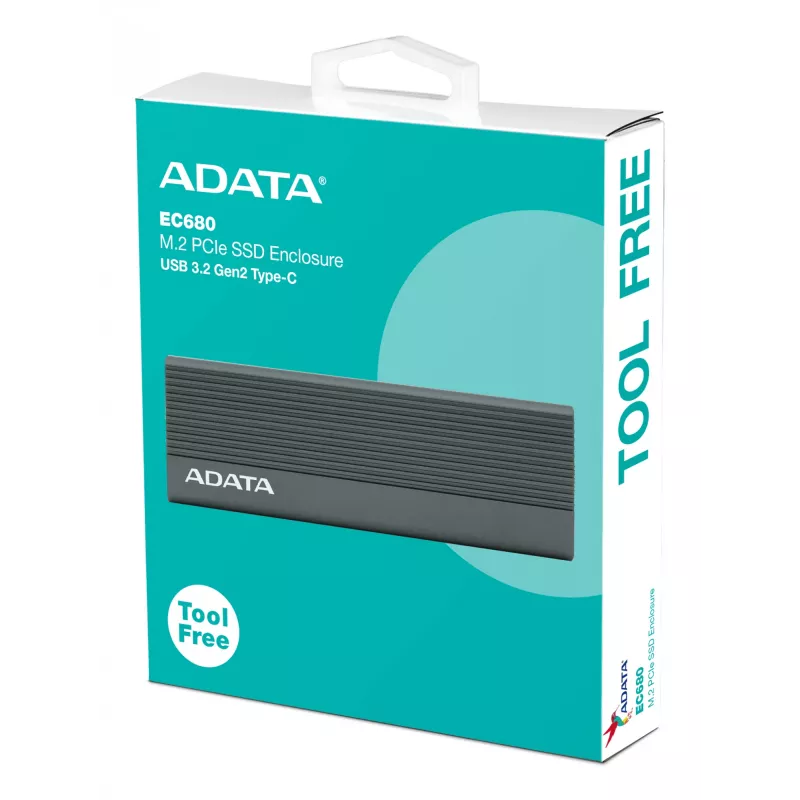 SSD enclosure ADATA EC680 Grey M.2 USB Type-C PCIe