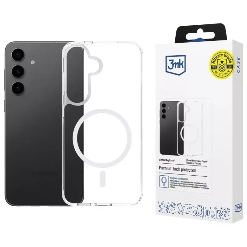 Protective phone case 3MK Armor MagCase for Samsung Galaxy S24 FE — durable slim-fit design