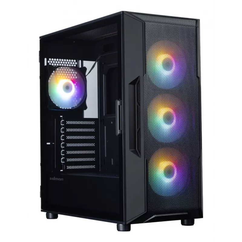 ZALMAN Mid Tower PC Case I3 NEO V2, black, 4x RGB fans, ATX/microATX support