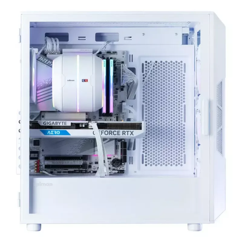 Computer case Zalman I3 NEO V2 WHITE Midi Tower, ATX/Mini-ITX, tempered glass, 3x120mm front fans, USB 3.2 Gen1