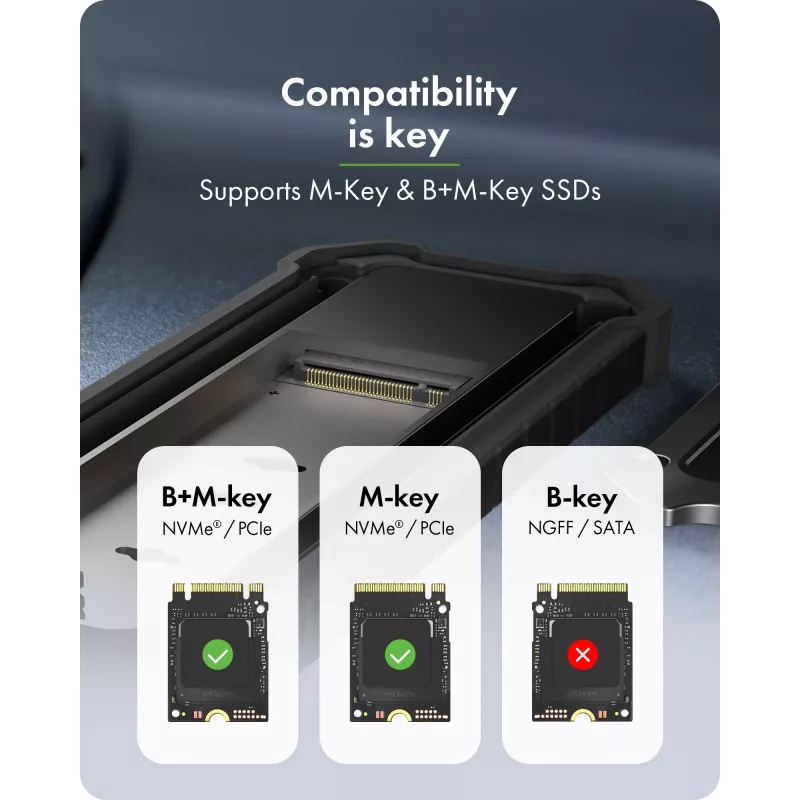 Accessory: icybox IB-1827MCP-C31 M.2 NVMe and SATA dual-bay adapter