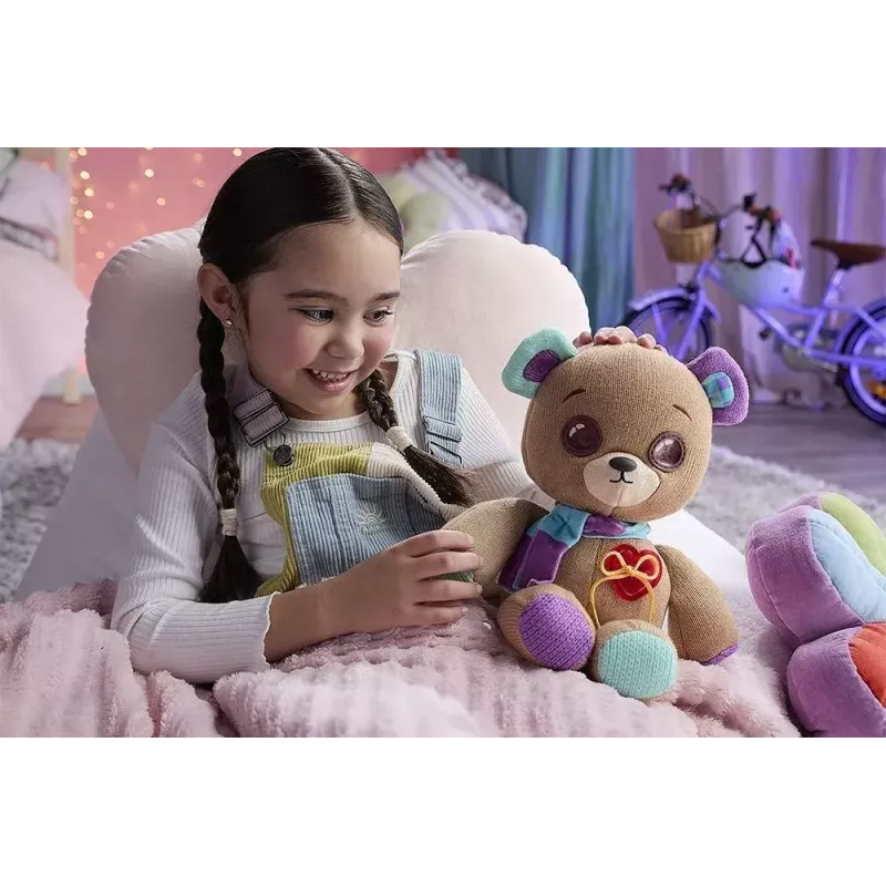Plush interactive mascot Cobi Thready Bear — motion-activated toy with sound and sensors