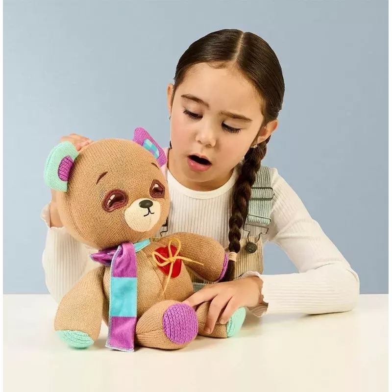 Plush interactive mascot Cobi Thready Bear — motion-activated toy with sound and sensors