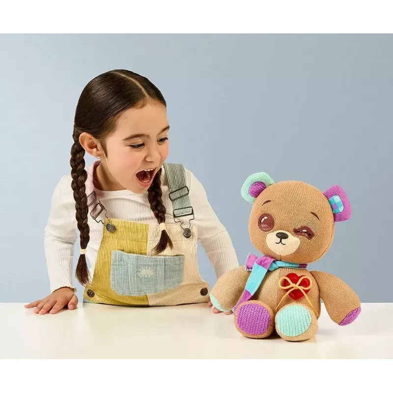 Plush interactive mascot Cobi Thready Bear — motion-activated toy with sound and sensors
