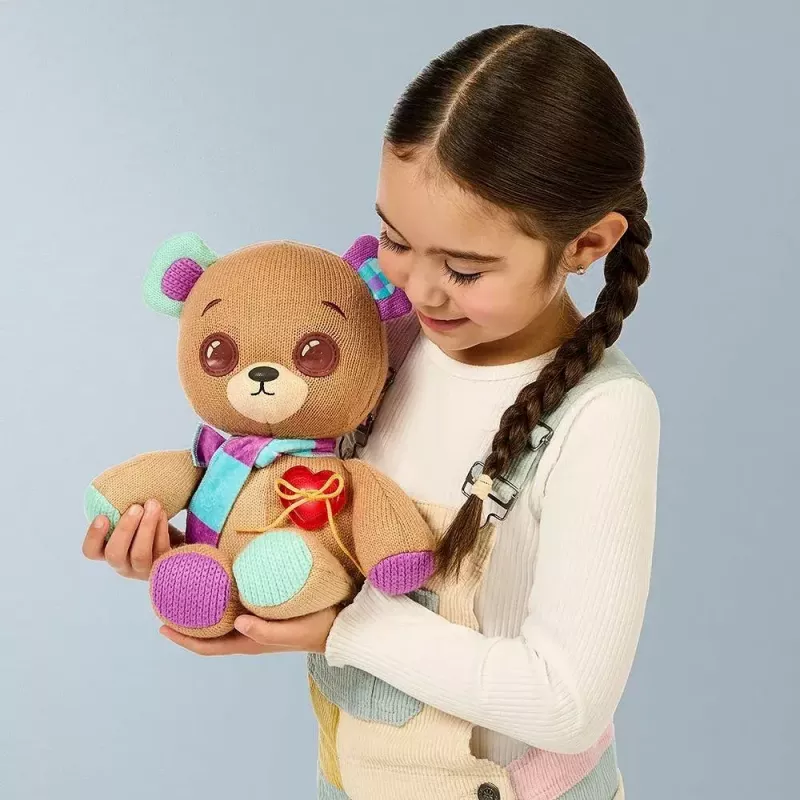 Plush interactive mascot Cobi Thready Bear — motion-activated toy with sound and sensors