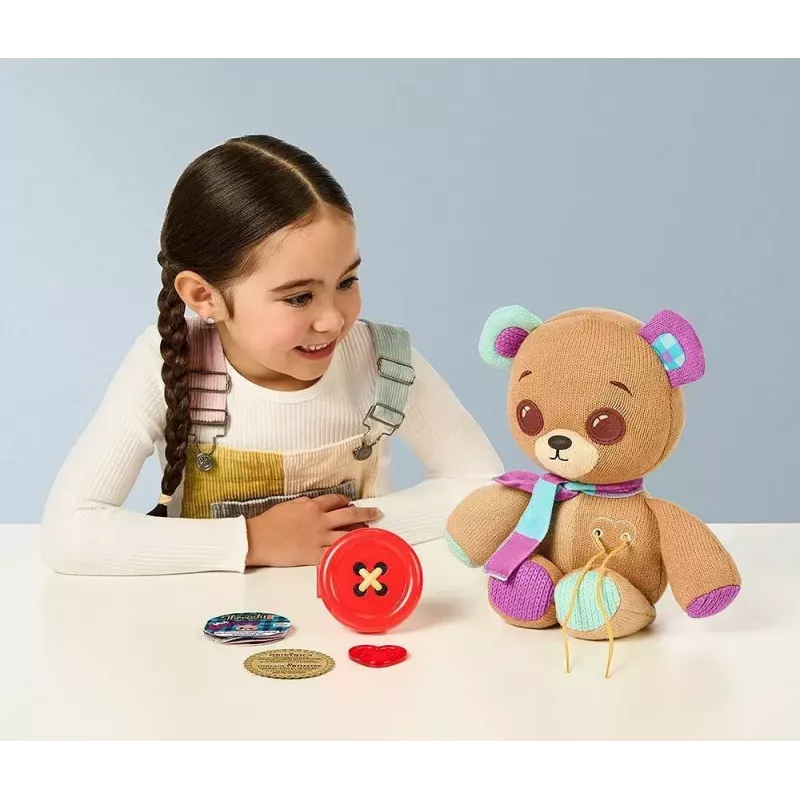 Plush interactive mascot Cobi Thready Bear — motion-activated toy with sound and sensors