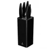 Kitchen knife set Smile SNS-6 — 6-piece black block, 5 knives with non-stick black blades, soft-touch black plastic handles