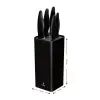 Kitchen knife set Smile SNS-6 — 6-piece black block, 5 knives with non-stick black blades, soft-touch black plastic handles