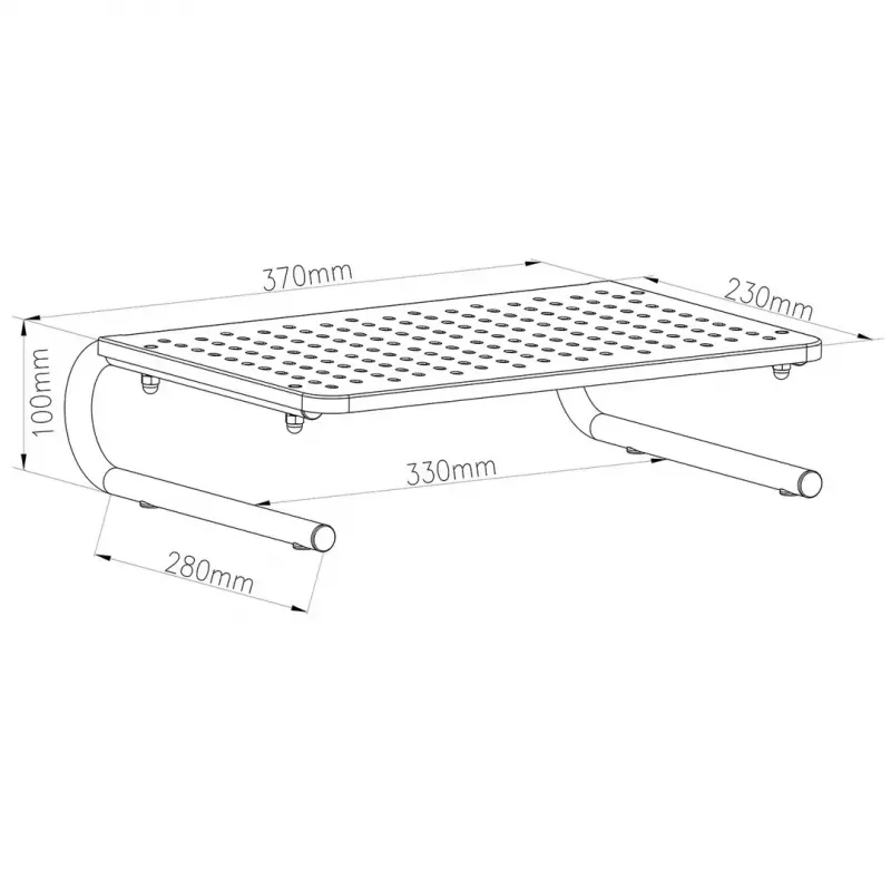 Laptop monitor stand MACLEAN MC-948 for 13–32 inch screens, adjustable height and angle, black, 370×235×100 mm, 20 kg capacity