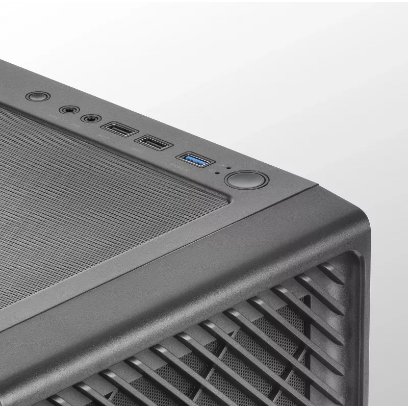 Mars Gaming MC-F Black, ATX Gaming Semitower, Full Tempered Glass Window, Metal-Mesh Front, 4x 120mm ARGB Fans