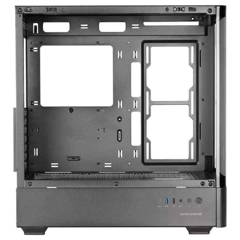 PC Case TACENS Mars Gaming MCLCDPRO Midi Tower — Black, IPS 7.2 inch Display, Bottom PSU, ATX/Micro‑ATX/Mini‑ITX support