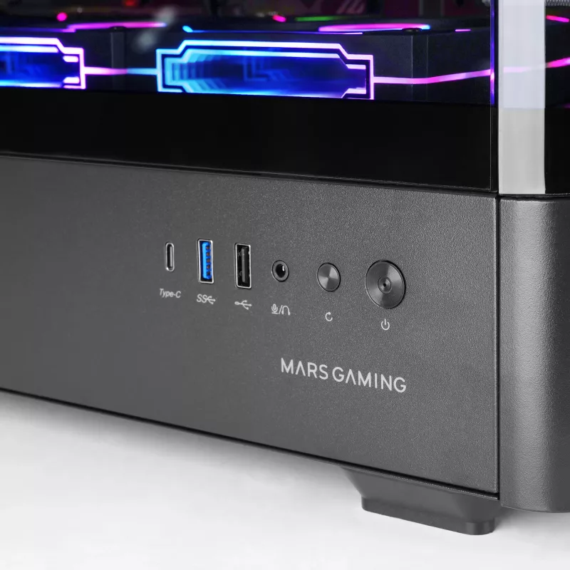 PC Case TACENS Mars Gaming MCLCDPRO Midi Tower — Black, IPS 7.2 inch Display, Bottom PSU, ATX/Micro‑ATX/Mini‑ITX support