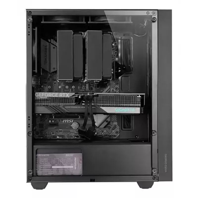 PC Case TACENS Mars Gaming MC-PMAX Midi Tower — ATX/Micro-ATX/Mini-ITX, 3x120mm front, 1x120mm rear, 2x3.5 inch & 2x2.5 inch bays, Black