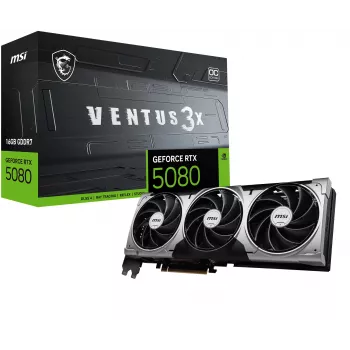 Graphics Card MSI GeForce RTX 5080 16 GB GDDR7, PCIe 5.0, 256-bit, 303×121×49 mm, 360 W