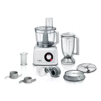 Food processor Bosch MC812W501 — 1000 W, 3.9 L bowl, white, stainless steel blades